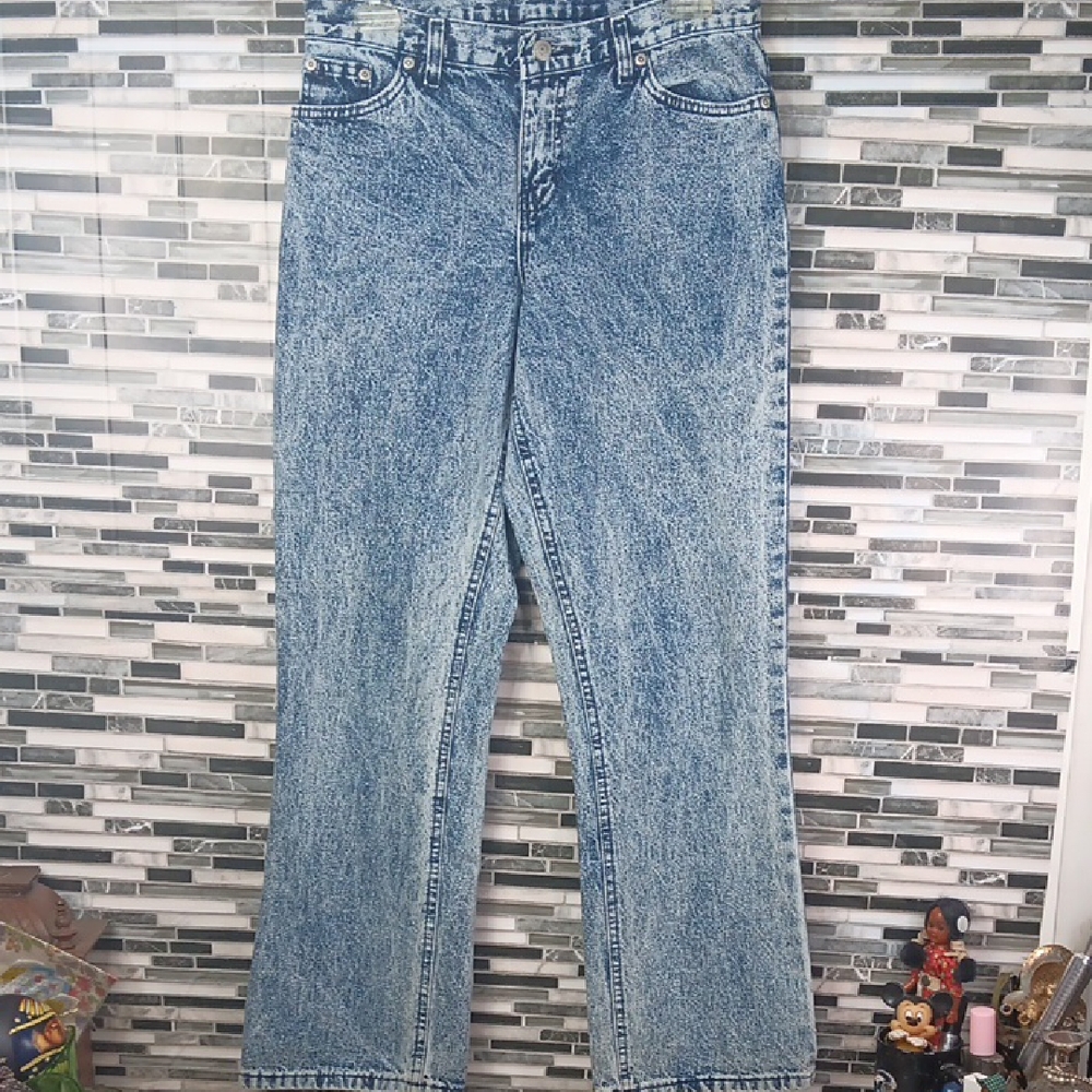Vintage Acid Washed Faded Glory 10A Straight Leg Mid Rise Jeans